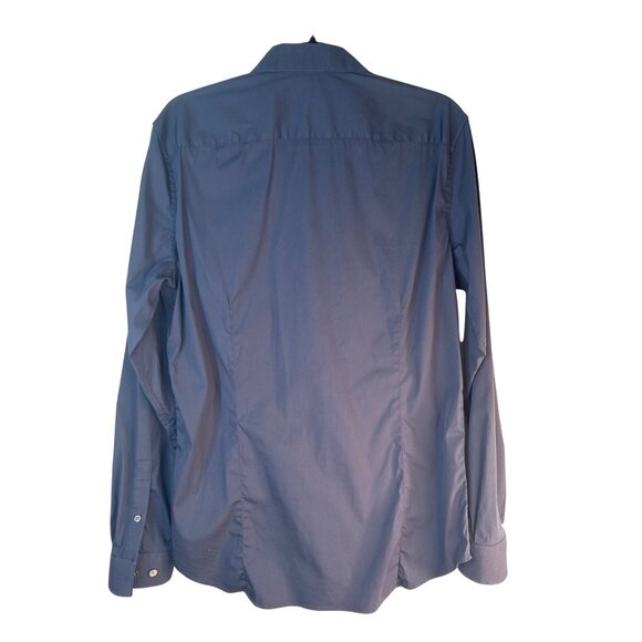 Theory Mens Medium Long Sleeve Button-Up Shirt Navy Blue - Picture 3 of 15